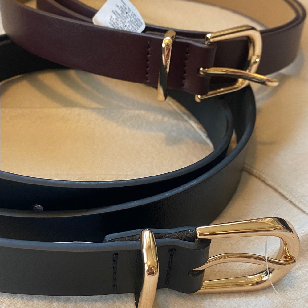 2 NWT OLD NAVY Synthetic Leather Belts Womens XXL 16-18 Brown Black - Picture 2 of 4